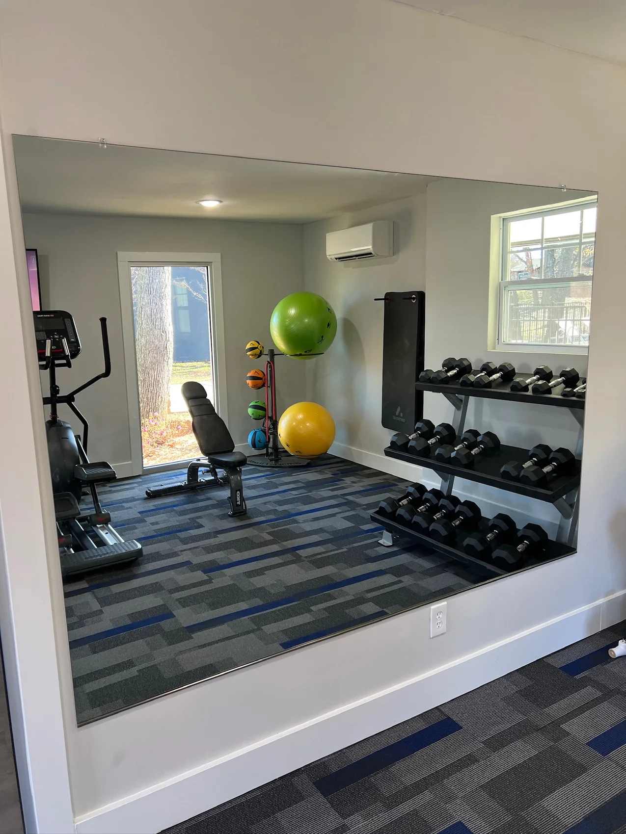 Large custom gym mirror wall