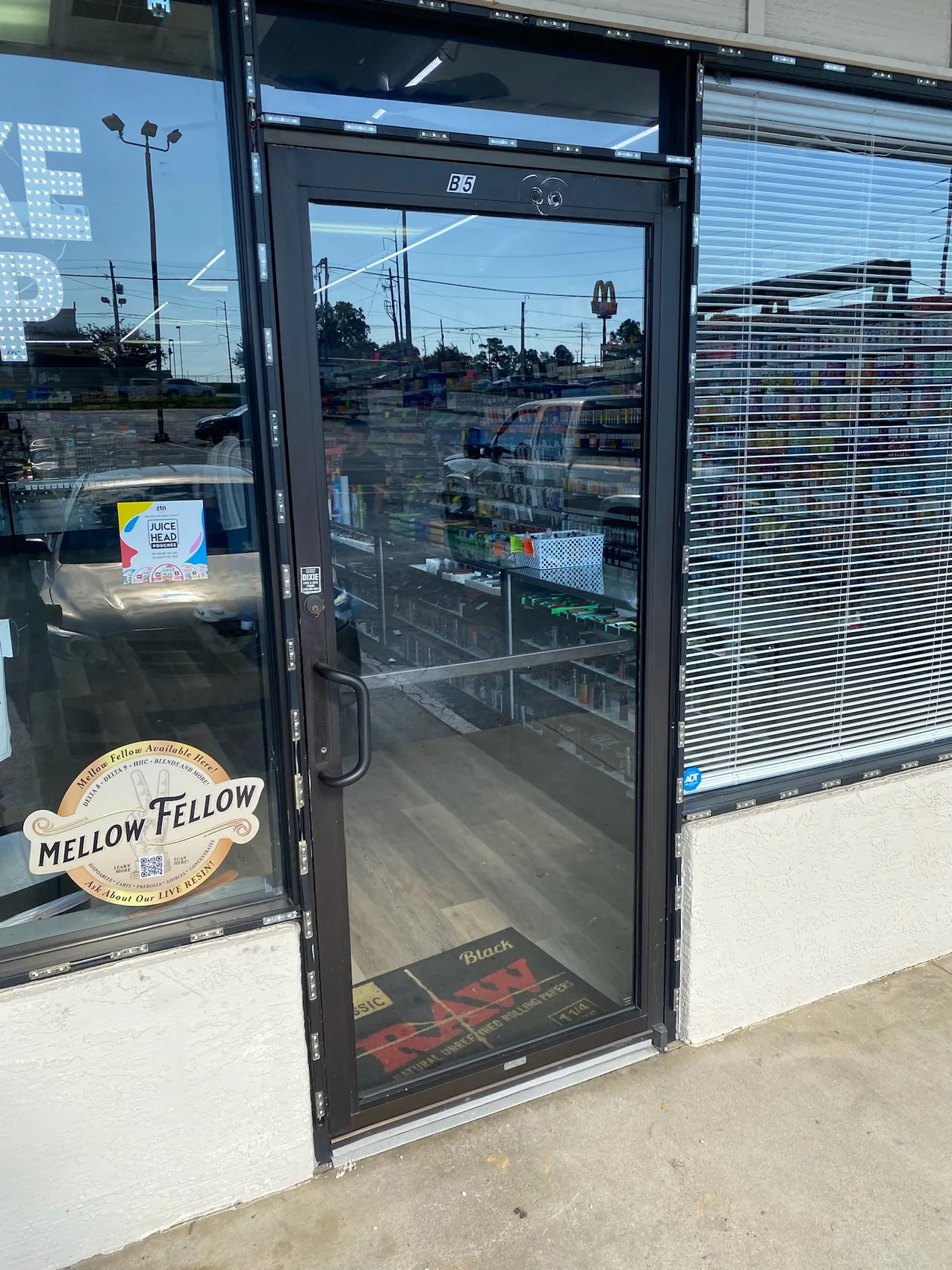 Commercial storefront glass door
